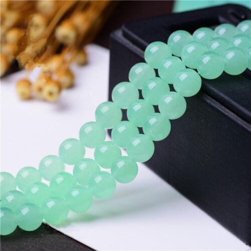 RONGQING Natural Stone Beads Candy Color Round Chalcedony Loose Beads for Necklace Bracelets Jewelry Making DIY 4/6/8/10/12mm