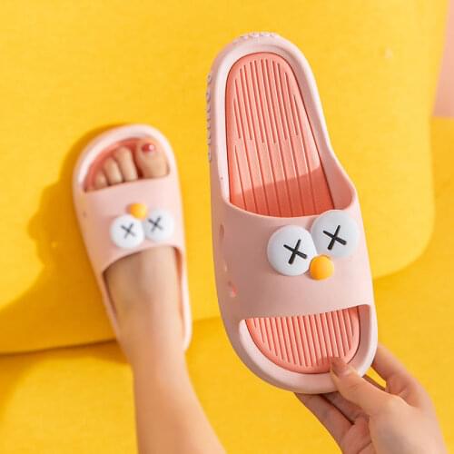 Slippers female summer home cartoon lovely bathroom bath outdoor antiskid not smelly feet lovers bathroom cool slippers male