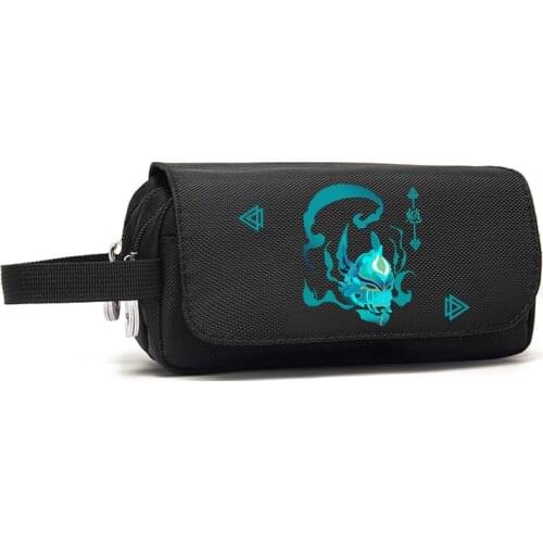 Game Genshin Impact Xiao Cosplay Cartoon Unisex Pen Bag Fashion Student High Capacity Pencil Case Storage Stationery Box Gifts