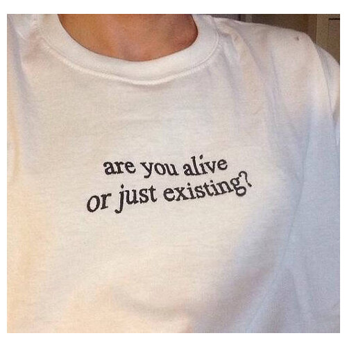 Are You Alive Or Just Existing? T-Shirt women fashion 90s young street style goth grunge tumblr aesthetic camisetas slogan tees