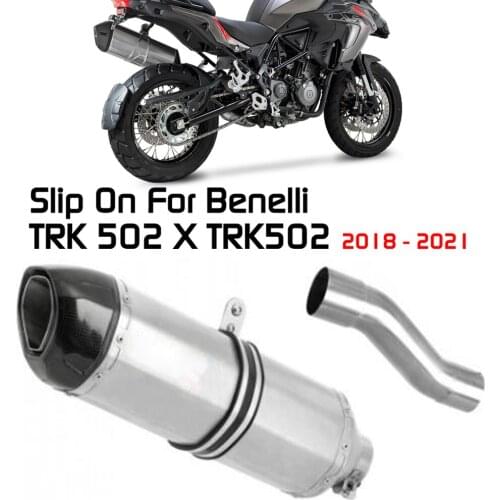 Motorcycle Exhaust Muffler Escape Slip On For Benelli TRK 502 X TRK502 2018 - 2021 Years Exhaust