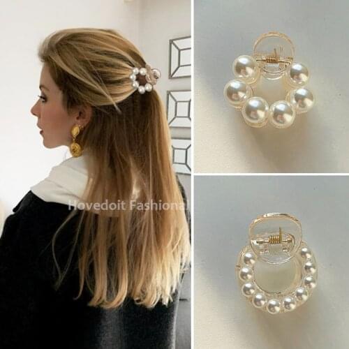 Elegant Mini Pearl Hair Claws Woman Hairpin Hair Accessories Girls Hair Crab Headwear Hairgrip Fashion Barrettes Headdress
