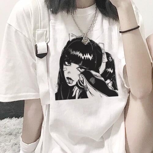 Mujer Harajuku Dark Girl Streetwear Punk Top Casual Goth Summer Loose Cartoon Anime Print Chic INS Fun Vintage Y2K Women T-Shirt
