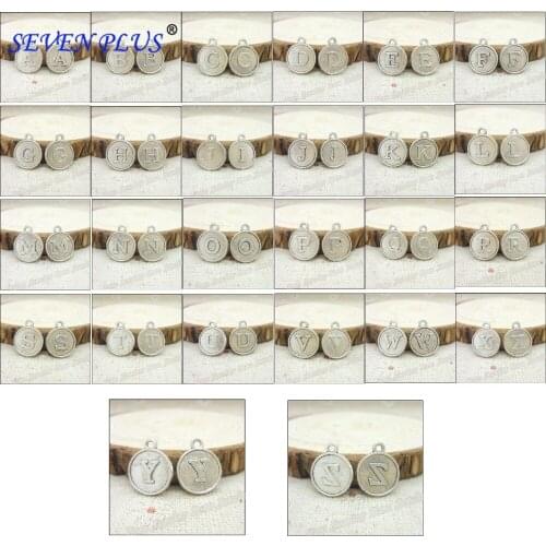 26 Letters/Set 15mm*12mm Antique Silver Plated A-Z Alphabet Charms