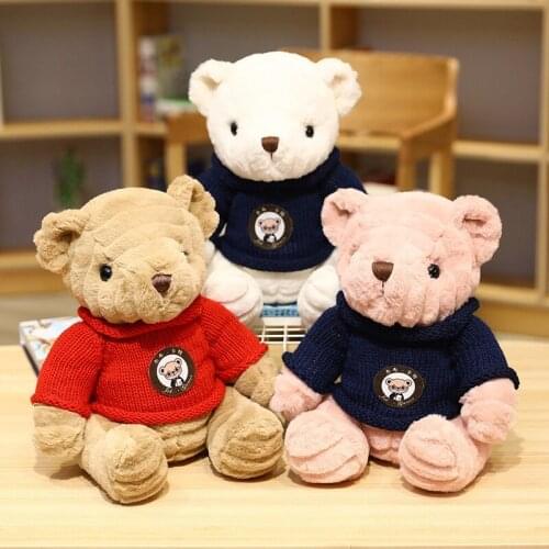 30cm High Quality Teddy Bear Plush Toy Soft Stuffed Cartoon Animal Sweater Bear Doll House Decor Birthday Gift For Kids Girls