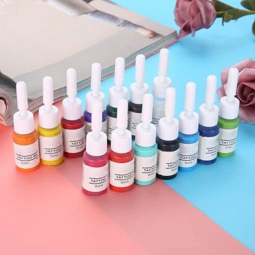 5ml/bottle Professional Natural Plant Tattoo Ink Longlasting Body Paint Pigment Semi-Pernament Microblading Coloring Makeup Inks