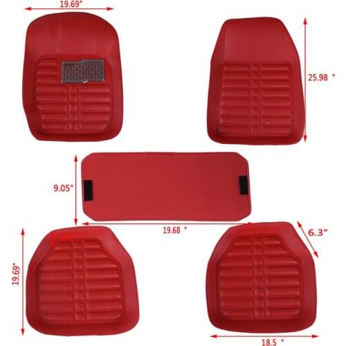 5Pcs PU leather Car Floor Mats auto foot Pads automobile carpet cover