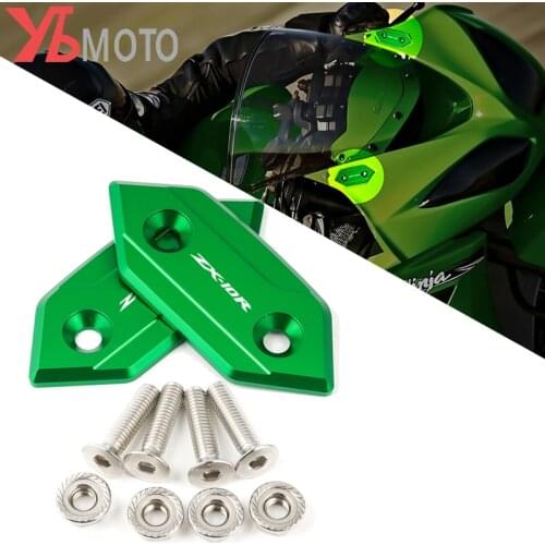 Motorcycle Accessories For Kawasaki ZX-10R ZX10R 2008 2009 2010 CNC Aluminum Mirror Hole Cover 2 pieces
