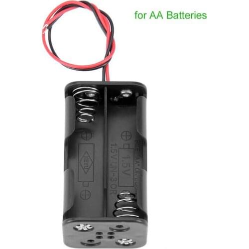 Hot Sale Battery Holder 6V For 4 x AA Batteries Black Plastic Storage Box Case Dual Layers With Wire Lead