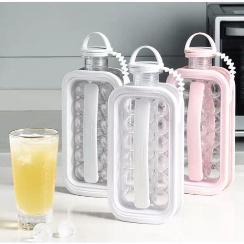 Home kitchen bar ice making tool ice ball mold two-in-one ice cube making water bottle ball making mold with leak-proof cap