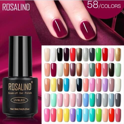 ROSALIND Nail Gel Polish 7ml Hybrid Varnish For Nail Art Semi Permanent UV Gel nail polish Set For Manicure Base Top Coat Gellak