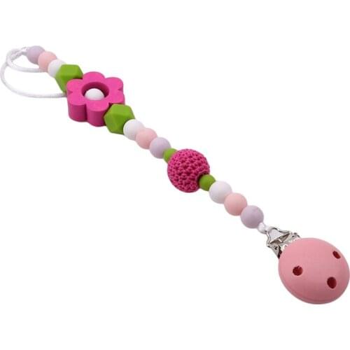 Newbrown Pacifier Clip Chain New Baby Boys Girls Pacifier Clips Newborn Dummy Pacifier Chain Clip Holder Baby Nipple Feeding