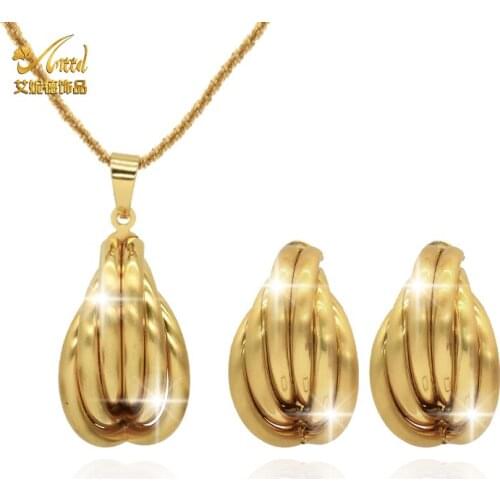 Necklace Sets For Womens Earrings Jewelry pendant Accessories 24k Gold Luxury Hamilton Gold Hawaiian Jewelry Bride Wedding 2021