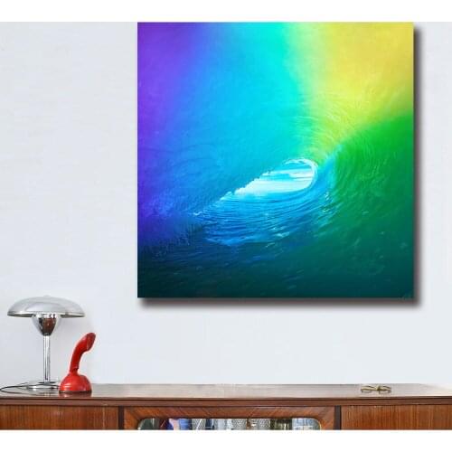 Hot Sell Large Size Abstract Painting Modern colorful wave Art Canvas Print Wall Pictures For Living Room Free shipping