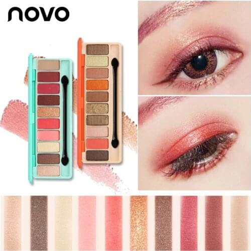 Novo makeup matte eyeshadow palette 10 colors coffee ice cream palette waterproof long lasting shimmer shimmer eyeshadow BN057