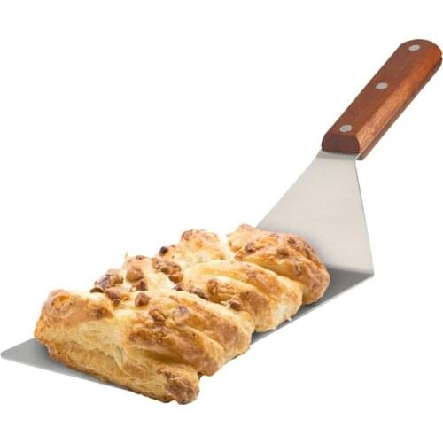 Wood Handle Metal Spatula BBQ Grill Turner Burger Flipper Hamburger Turner with Wooden Handle