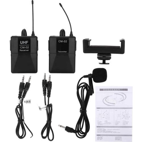 Microfone sem fio studio microphone 16 Channel UHF Wireless 1 for 1 Lavalier Microphone for SLR Camera Filming Phone