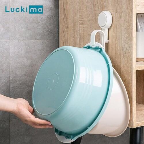Multifunction Wall Hooks for Basin Waterproof Oilproof Reusable Hanging Hook Vacuum Sucker Hanger No Need Adhesive No Drilling