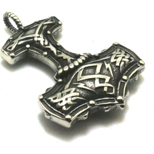 Men 316L Stainless Steel Cool Rock Punk Thor Pendant Gift For Friend