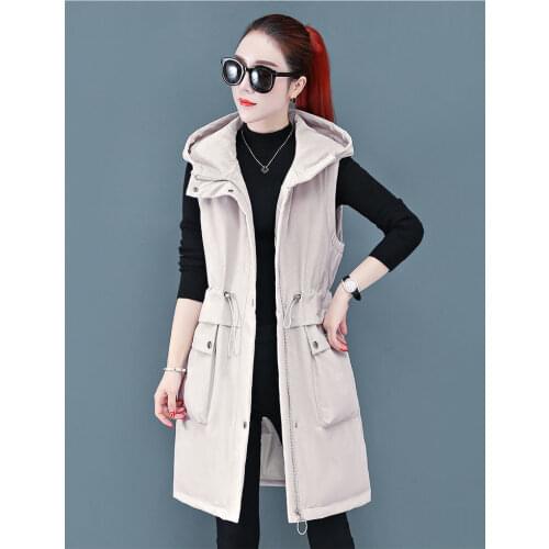 2021Female New Winter Jacket Down Cotton Vest Womens Mid-Length Korean Version Vest Large Size Ladies Waistcoat Thick Coat WW72