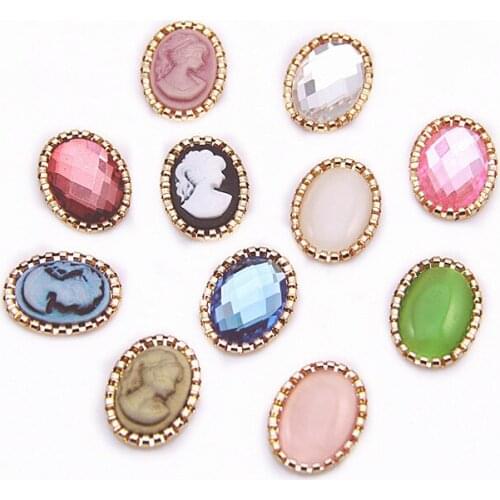 Oval Crystal Flat Button For Clothing Hair Accessories Hat Wedding Garments Home Decorative Material Handmade Diy Metal Buttons