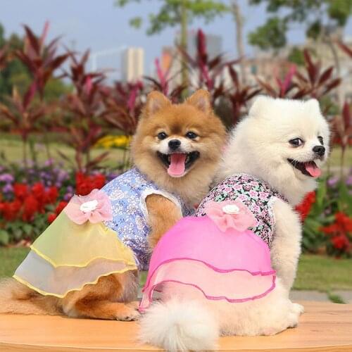 Dog Dress Dog Clothes for Small Medium Large Dogs Puppy Pink Red Dog Skirt Cute Summer Elegant Princess Dress Puppy Pet Costume