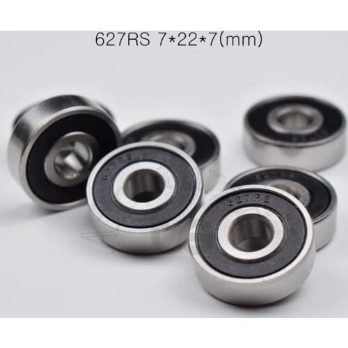 627RS 7*22*7mm 10pieces free shipping bearings rubber Sealed Miniature Mini Bearing 627 627RS chrome steel deep groove bearing
