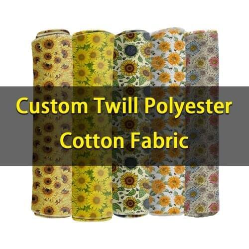 Custom Twill Fabric Printed Polyester Cloth 100*145 cm for DIY Crafts Material Fabric