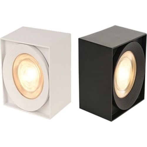 Surface mounted CRI>85 downlight 7W 12W 15W, black/white square COB downlight AC220-240V LED Nordic lighting