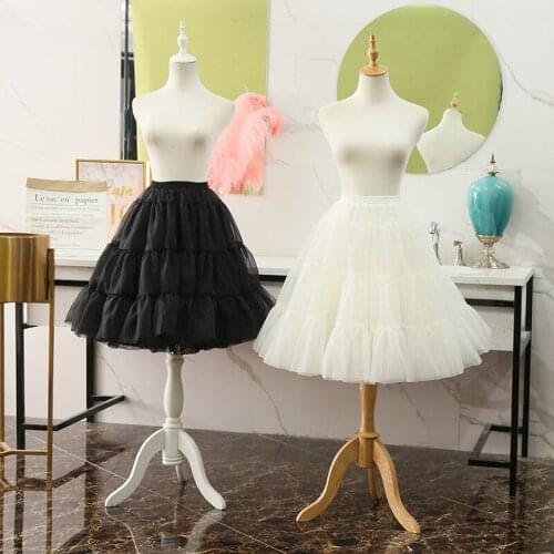 Puffy Tulle Skirt White Black Soft Organza Underskirt Lolita Faldas Tutu Petticoat Crinoline Wedding Ballet Dance Pettiskirts