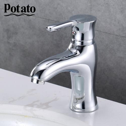 Potato Bathroom Sink Faucet Modern Chrome Cold And Hot Water Single Handle Mixer Basin Faucet Water Tap p1011