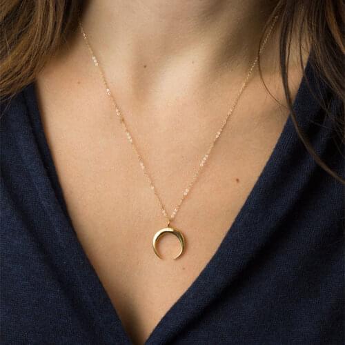 New Fashion Sweet Moon Silver Plated Jewelry Temperament Crescent Clavicle Chain Pendant Necklaces For Women