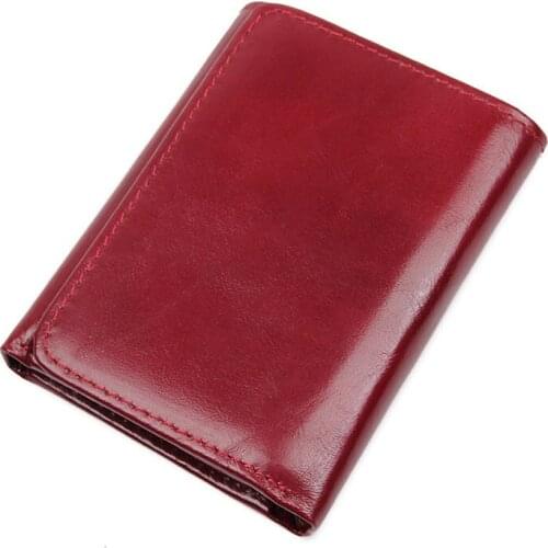 Women Organizer Money Clips Wallets Real Leather 2021 Summer Female Fashion Vintage Casual Foldable Card Holders Short Wallet