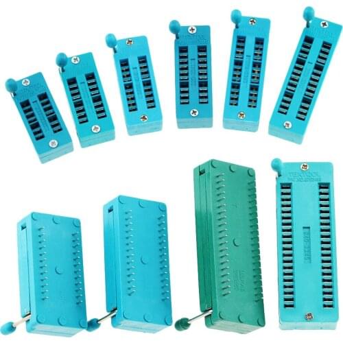 1PCS 14P 16P 18P 20P 24P 28P 32P 40Pin 2.54MM Green DIP Universal IC Socket Test Solder Type IC Lock Seat Socket Connector