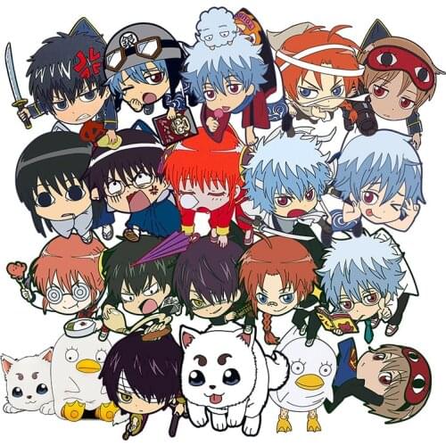 1pcs Anime Cartoon GINTAMA Two-sided Printed Pendant Cosplay Prop Collectible Decor Keychain Keyring Boy Girl Gift