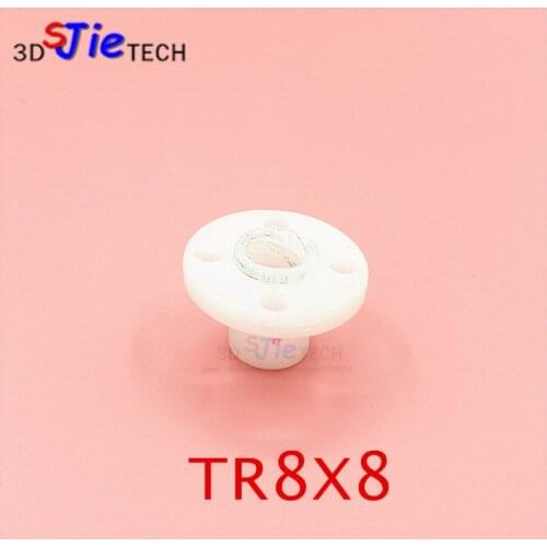 1pcs white TR8 Lead Screw POM nut TR8x8 Trapezoidal Screw Nuts Delrin Nuts 8mm for 3D printer parts