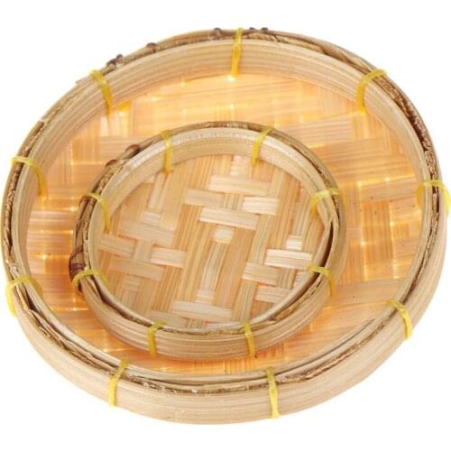 1Pc Cute 1/12 Dollhouse Miniature Bamboo Basket Kitchen Doll Toy Accessories