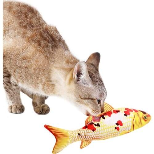 1pc Plush Fish Cat Toy Artificial Fish Shape Pet Chew Toy Kittens Play Toy Pet Catnip Toy