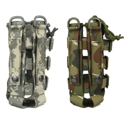 1pc Molle Water Bottle Holder Pouch Outdoor Kettle Adjustable Storage Bag Bottle Pouch Outdoor Hydration Oxford Fabric 6Colors