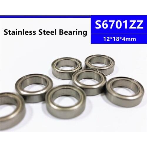 10pcs/50pcs S6701ZZ 12*18*4mm Stainless Steel Deep Groove Ball Bearing 12x18x4mm S6701Z S61701ZZ B6701ZZ