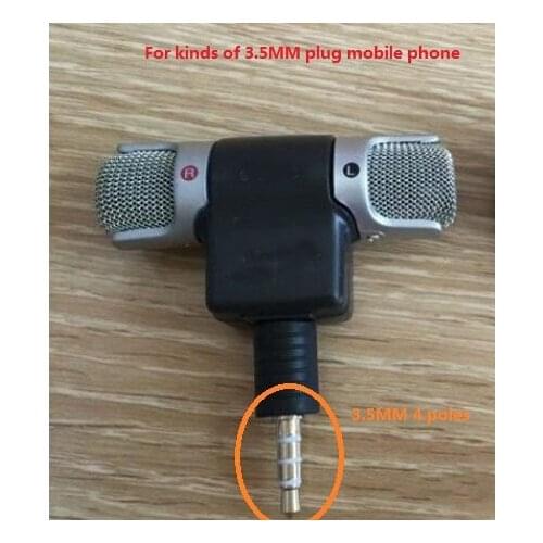 30pcs.Portable Mini Stereo Microphone Mic 3.5mm. Mini Jack for mobile phone. 3.5MM 4 poles