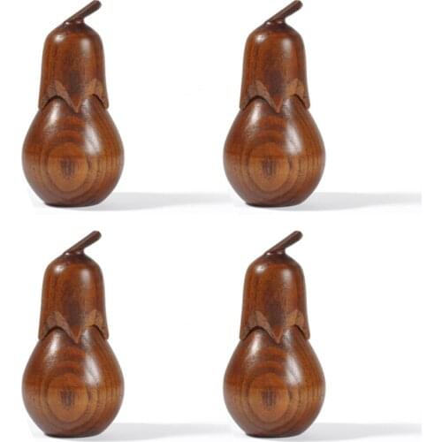 4PCS Eggplant Wooden Storage Jar Toothpick Holder Seasoning Can Sugar Bowl with Lid Kitchen Tool Salt Storage Box