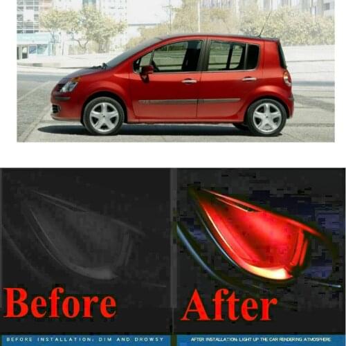 4pc CF style stickers on cars interior inside door handle atmosphere lamp for renault latitude modus sandero stepway twingo