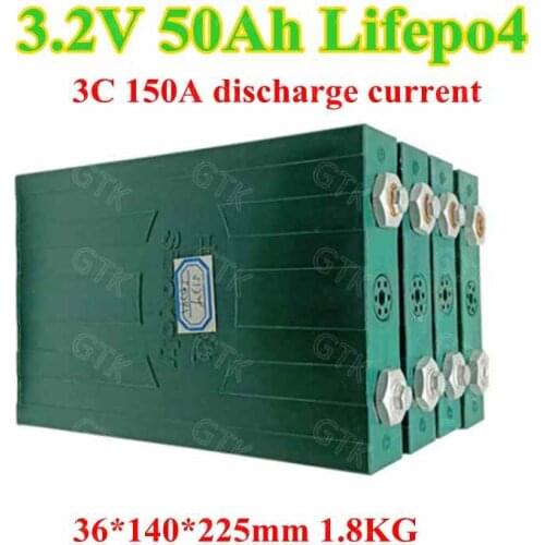 Brand rechargeable 3.2v 50ah lifepo4 lithium battery 3C 150A discharge rate for 12v electric car power bank battery pack diy