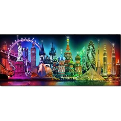 5D Diy Diamond Painting castle Picture of Rhinestones Diamond Embroidery Modern city landscape Mosaic Wedding DecorationZP-3299