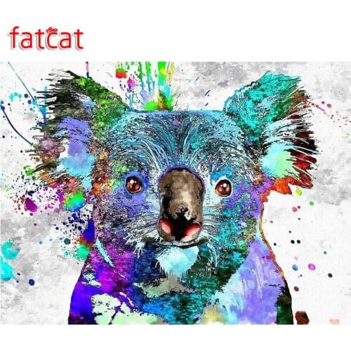 FATCAT Diamond Embroidery Abstract watercolor koala Diy Diamond Painting Full Square Round Resin Picture Home decoration AE725