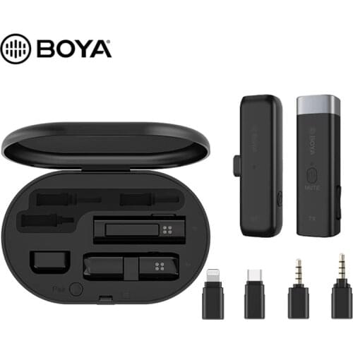 BOYA BY-WM3 2.4GWireless Microphone Mini Lavalier Mic Interview Mic for Phone iOS Android Type-C Smartphone Recording