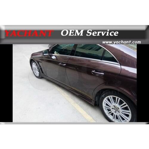 Car-Styling FRP Fiber Glass Bodykits Side Skirt Fit For 2005-2010 MB W219 CLS Class WI Style Side Skirts