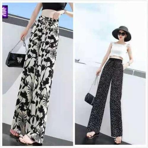 Spring And Autumn Casual Chiffon Straight Wide Leg Pants WomenS Pants Summer New Style High Waist Loose Pants