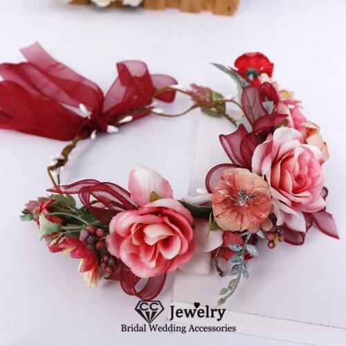 CC Wedding Flower Hairbands Women Accessory Engagement Hair Ornaments Bridal Headpiece European Style Vintage Wreath Gift 58357